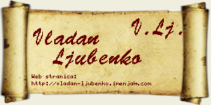 Vladan Ljubenko vizit kartica